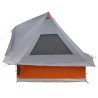 Tente Tipi Grise et Orange Imperméable pour 6 Personnes. 