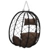 Chaise œuf suspendue panier sans support café en poly rattan 