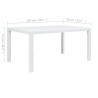Table de jardin Blanc 150x90x72 cm Plastique Aspect de rotin 