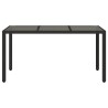 Table de jardin dessus en verre Noir 150x90x75cm Résine tressée 