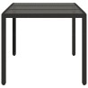 Table de jardin dessus en verre Noir 150x90x75cm Résine tressée 