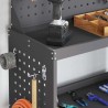Chariot à outils avec étagère avec roue avec stockage Noir 65 x 35 x 111 cm Métal 