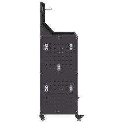 Chariot à outils avec étagère avec roue avec stockage Noir 65 x 35 x 111 cm Métal 