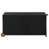 Boîte de rangement de jardin noir 120x65x61 cm résine tressée 