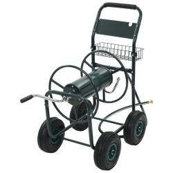 Chariot dévidoir avec connecteur de tuyau 1/2" 75 m Acier 