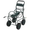 Chariot dévidoir avec connecteur de tuyau 1/2" 75 m Acier 