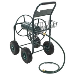 Chariot dévidoir avec connecteur de tuyau 1/2" 75 m Acier 