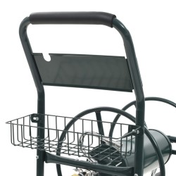 Chariot dévidoir avec connecteur de tuyau 1/2" 75 m Acier 