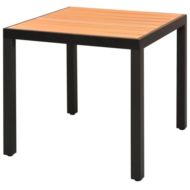 Table de jardin Marron 80 x 80 x 74 cm Aluminium et WPC Table de jardin Marron 80 x 80 x 74 cm Aluminium et WPC