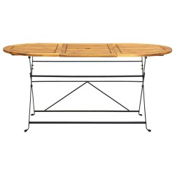 Table de jardin 160x85x74 cm Bois d'acacia massif Ovale 