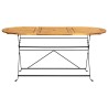 Table de jardin 160x85x74 cm Bois d'acacia massif Ovale 