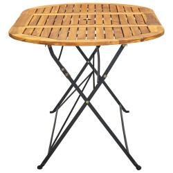 Table de jardin 160x85x74 cm Bois d'acacia massif Ovale 