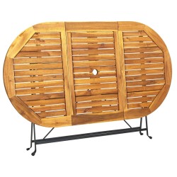 Table de jardin 160x85x74 cm Bois d'acacia massif Ovale 