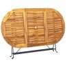 Table de jardin 160x85x74 cm Bois d'acacia massif Ovale 