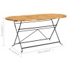 Table de jardin 160x85x74 cm Bois d'acacia massif Ovale 