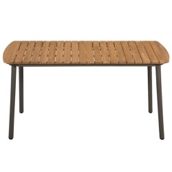 Table de jardin 150 x 90 x 72 cm Bois d'acacia solide et acier 