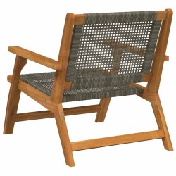 Chaises de Jardin 2 pcs Grises 76x67x73.5 cm Bois d'Acacia Solide 