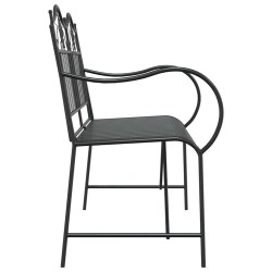 Banc métal Noir Métal Standard Incrustations décoratives 