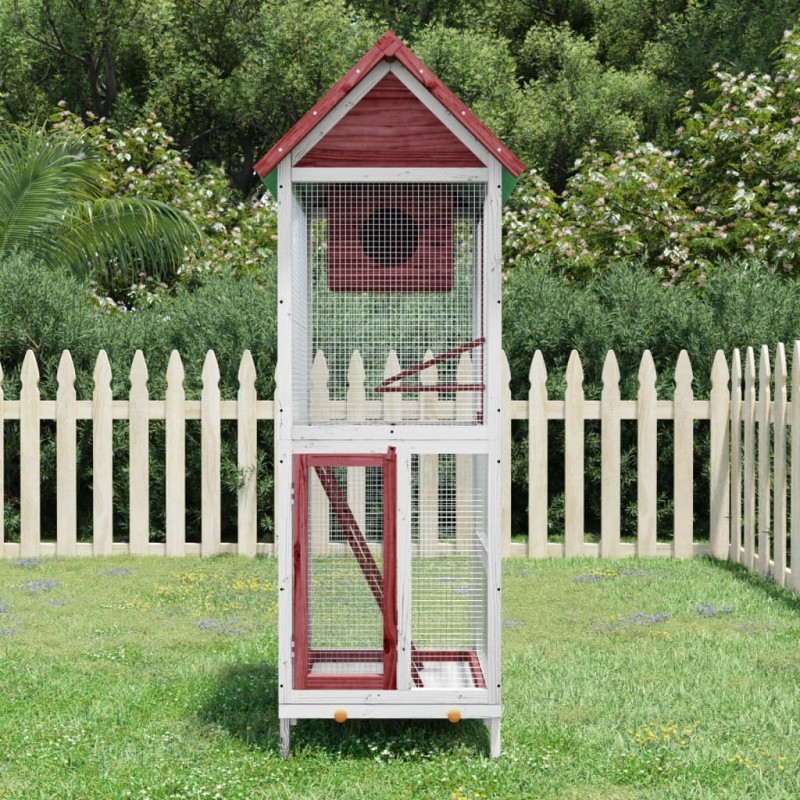 Maison à oiseaux moka 60x58,5x160 cm bois massif de pin 