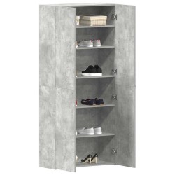 Meuble à chaussures Gris béton 80x35,5x180 cm Bois d'ingénierie 