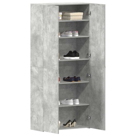 Meuble à chaussures Gris béton 80x35,5x180 cm Bois d'ingénierie 