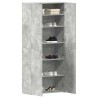 Meuble à chaussures Gris béton 80x35,5x180 cm Bois d'ingénierie 