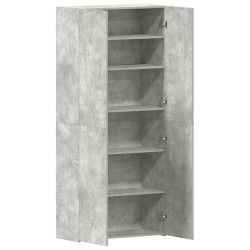 Meuble à chaussures Gris béton 80x35,5x180 cm Bois d'ingénierie 