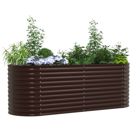 Bac de jardin surélevé marron 240x80x81 cm en acier galvanisé 