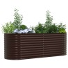 Bac de jardin surélevé marron 240x80x81 cm en acier galvanisé 