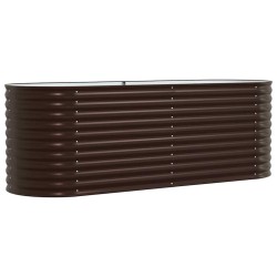 Bac de jardin surélevé marron 240x80x81 cm en acier galvanisé 