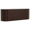 Bac de jardin surélevé marron 240x80x81 cm en acier galvanisé 