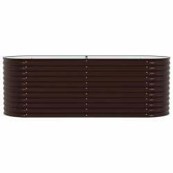 Bac de jardin surélevé marron 240x80x81 cm en acier galvanisé 