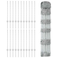 Poteaux de clôture 11 pcs U-Channel 80 cm en acier galvanisé 