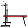 Banc de Poids Ajustable avec Station de Dips Acier Noir 