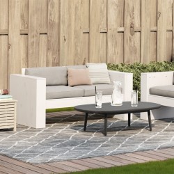 Canapé de jardin 2 places blanc 134x60x62 cm bois de pin massif 