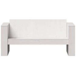 Canapé de jardin 2 places blanc 134x60x62 cm bois de pin massif 