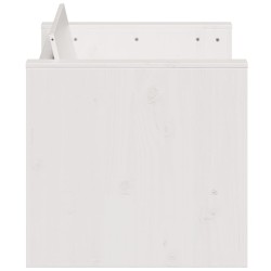 Canapé de jardin 2 places blanc 134x60x62 cm bois de pin massif 