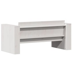 Canapé de jardin 2 places blanc 134x60x62 cm bois de pin massif 