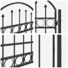 Porte de Clôture Gris 100 x 175 cm Acier peint par poudre 