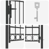 Porte de Clôture Gris 100 x 175 cm Acier peint par poudre 
