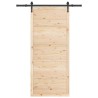 Porte coulissante Marron 80 x 208 cm Bois massif en pin 