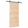 Porte coulissante Marron 80 x 208 cm Bois massif en pin 