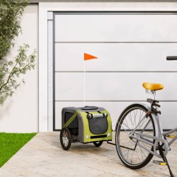Remorque de vélo pour animaux de compagnie vert et gris 
