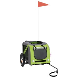 Remorque de vélo pour animaux de compagnie vert et gris 