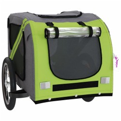 Remorque de vélo pour animaux de compagnie vert et gris 