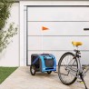 Remorque de vélo pour animaux de compagnie bleu et gris 