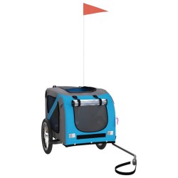 Remorque de vélo pour animaux de compagnie bleu et gris 