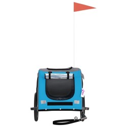 Remorque de vélo pour animaux de compagnie bleu et gris 