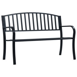Banc de jardin Noir 120 cm Acier 