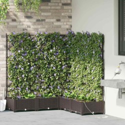 Jardinières de jardin 1 pc Marron 120 x 120 x 126 cm Plastique 